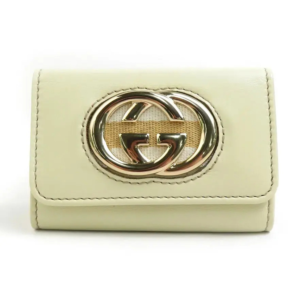 Gucci Interlocking GG Key Case Leather Ivory White